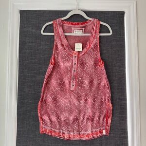 Free People Red and White Striped Tank Top